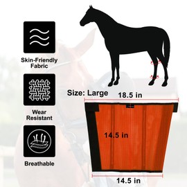 FOXLVDA Horse Fly Boots Set of 8 with Reinforced Side Bars and Breathable Plastic Mesh, Equine Leggings for Preventing Flies and Mosquitoes Bites (Blue-Orange, Large)