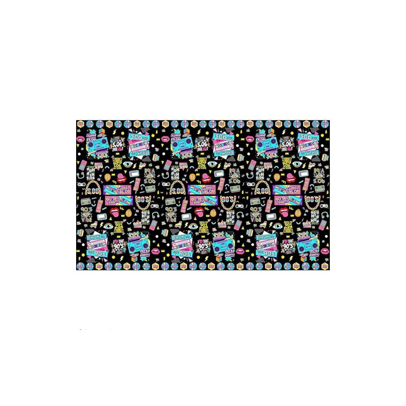 BLMHTWO Tablecloth 90s Party, 90s Party Tablecloth Hip Hop Retro