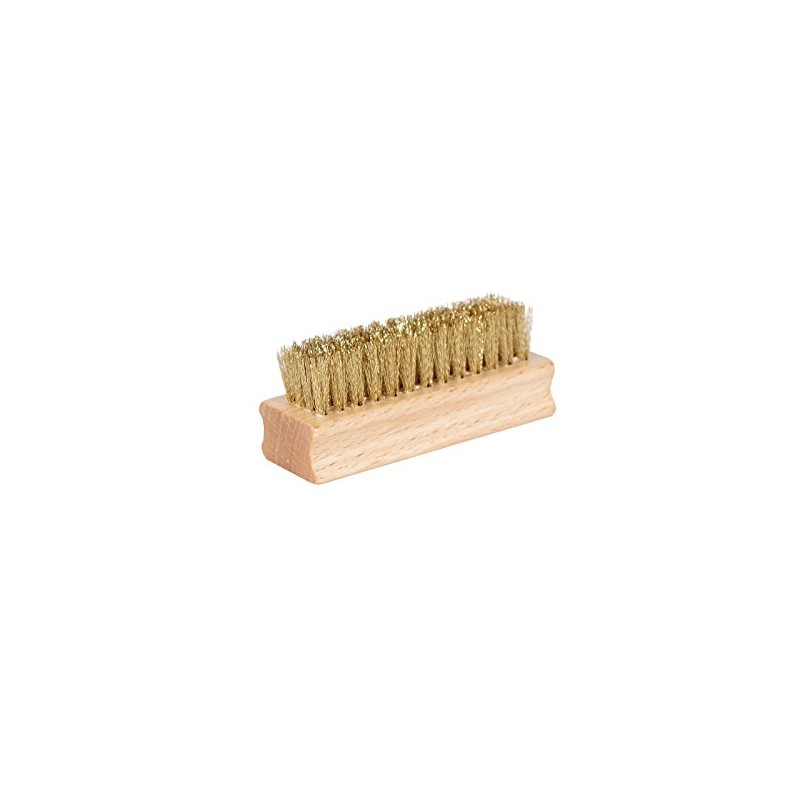 Kaps Quality Brass Shoe Brush, Handy and Portable, Wooden Handle,