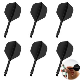 MTDDYMXLFG 2BA Standard Integrated Dart Flight & Shaft Set of 6 Lightweight Heavy Duty Black Practice Competition