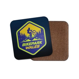 Wales Square Coaster - Mountain Forest UK Resort Bike Park MTB Route Sport Trails Biker Fan Hobby Travel Kitchen Drink #82514