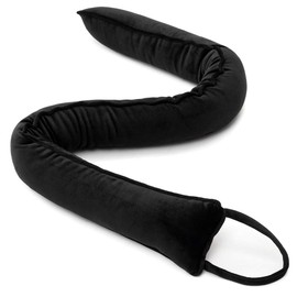 DreamQuil Under Door Snake Draft Stopper - Noise Air Blocker With Heavy Bottom Guard - Reduce Light Wind Seal Sweep for Outside Patio Exterior or Interior Doors 36inch (Ink Black)