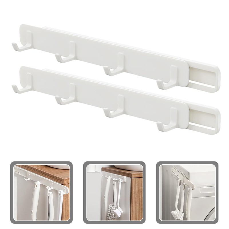 Garneck 2pcs Drawer Gap Slide Hooks Towel Rack Cookware Hanging
