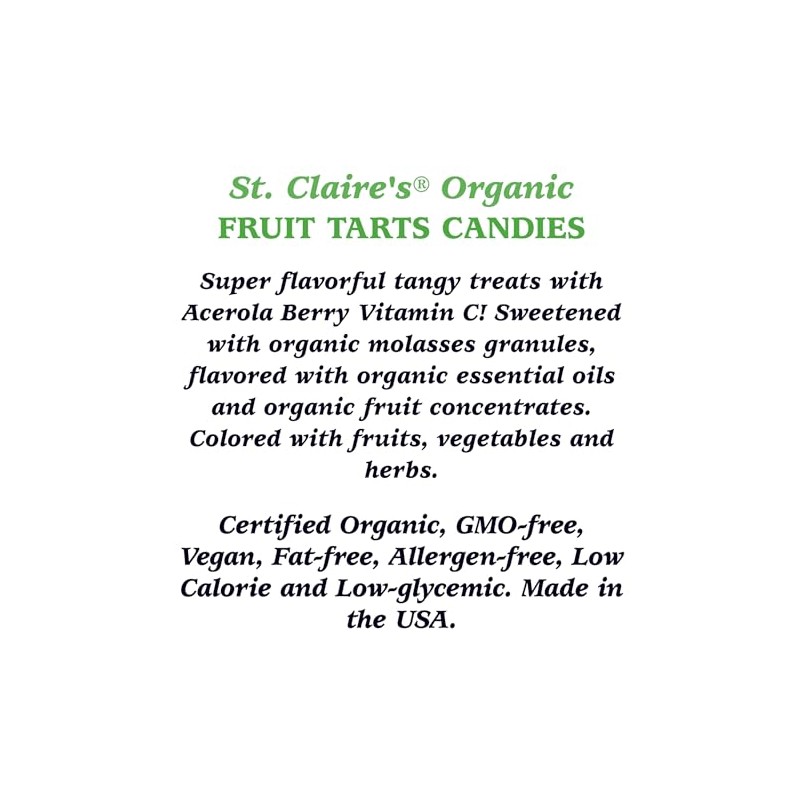 St. Claire's Mints, Organic Sour Lemon Tarts Tin, 6X43g