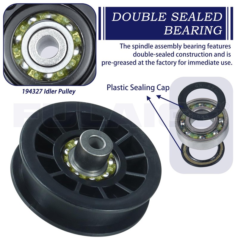 FULAIGE 2 Pack 532194326 Idler Pulley with 532194327 Idler Pulley
