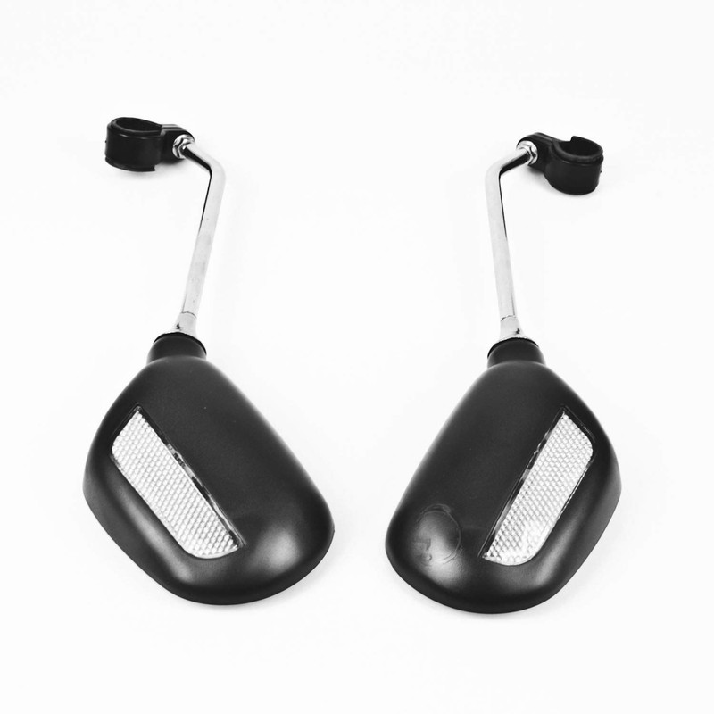 TekBox Pair of Oval Bicycle Bike Mirrors with Reflectors/For Mountain