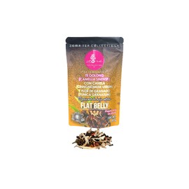 Zoma Tea Collection - FLAT BELLY - Té Oolong Gourmet De Hoja Entera - Granada, Manzana y Canela - Sin Cafeína, Reducir grasa corporal - Origen: Taiwán - Prepara con y sin Infusor - 67gr