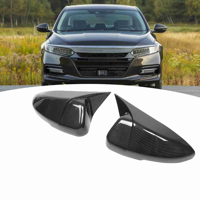 Pair Carbon Fiber Style Mirror Cover Caps Add On Fit