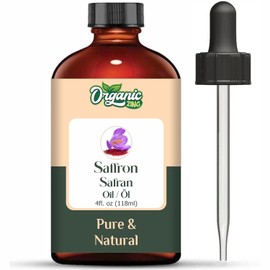 Organic Zing Saffron Oil Pure & Natural Essential Oil for Skincare, Hair Care & Massage - 118 ml/3.99 fl oz