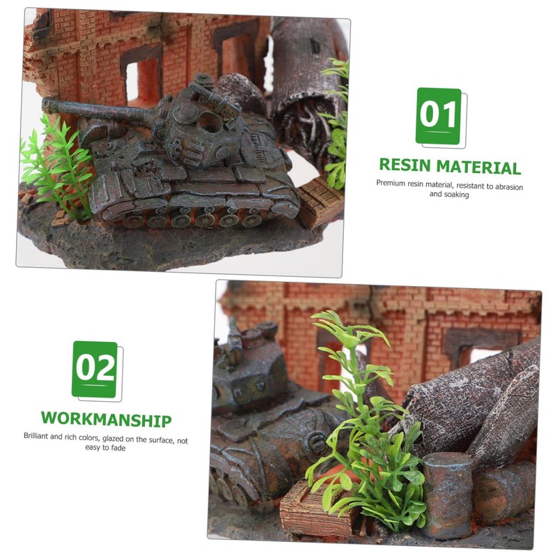 Sosoport 1pc Resin Craft Fish Tank Landscape Supply Decorative Wreckage