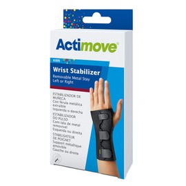 Actimove Kids Wrist Stabiliser, with Removable Metal Stay Allowing Left or Right Wrist Application, Black