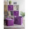 DII Non Woven Polyester, Solid Storage Bin, Small (4), Eggplant