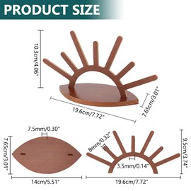 PH PandaHall Evil Eye Ring Holder, Ring Display Wooden Finger Ring Stand Jewellery Display Holder Finger Display Case Display Stand Engagement Wedding Anniversary Gift for Business 19.6 x 7.65 x 10.3