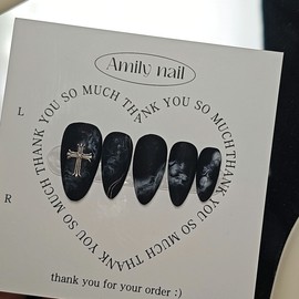 Dawn Fog [Handmade Nail Tips] Emily Nail - Short Square / 새벽물안개 [수제네일팁] 에밀리네일 - 숏스퀘어