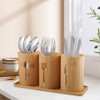 duisoad Bamboo Cutlery Holder, Utensil Holder, Cutlery Basket for Organising
