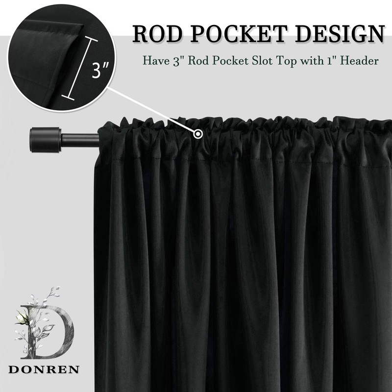 DONREN 15 Inch Blackout Valances - 2 Panels, 42 Inch