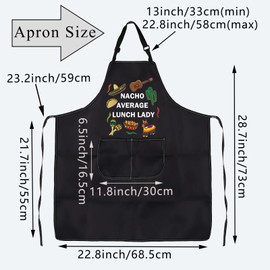 BDPWSS Lunch Lady Apron With Pocket Nacho Average Lunch Lady School Lunch Lady Appreciation Gift Cafeteria Worker Cooker Gift (Lunch Lady AP)