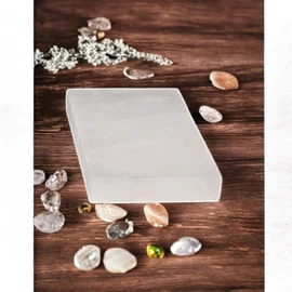 Pro Home Selenite Plate Crystal Charging Rectangular Plate 20x10cm Natural White Crystal Selenite Slice Selenite Large Pieces Polished Slab