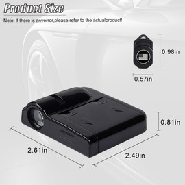 UHANBUT 2PCS Car Door Lights Logo Projector, LED Ghost Shadow Welcome Lamp, Universal Holeless Vehicle Door Sill Courtesy Light Accessories for Most Cars (Black)