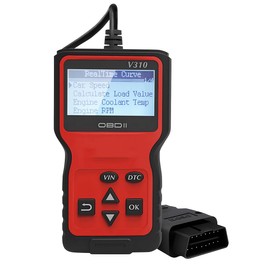 Zpana Car OBD2 Scanner Diagnostic Tool, V310 OBDII Vehicle Engine Fault CAN Diagnosis Code Reader, Check Engine Light Emission Monitor Status, Universal Automotive Accessories (Red)