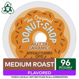 The Original Donut Shop Nutty Caramel, Single-Serve Keurig K-Cup Pods, Flavored Medium Roast Coffee, 96 Count