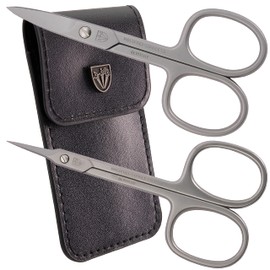 3 Swords Germany - Brand Quality Stainless Steel INOX Curved Nail Scissors and Curved Cuticle TOWERPOINT SCISSORSwith case - Made in Germany
