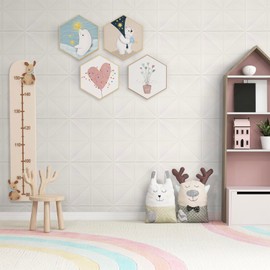 Peel and Stick Ceiling Tiles 13.8x13.8 inch, 16 Pcs Self-Adhesive Ceiling Tiles, Covering 21 sq.ft for Glue up Application, White Pattern