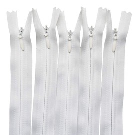 Gnognauq 25Pcs 16 inches White Invisible Zippers Bulk for Garments and Pillow Cases, for Tailor Sewer Sewing Craft