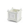 Two's Company Faux Bamboo Cachepot, 7.75-Inch, White, Ceramic