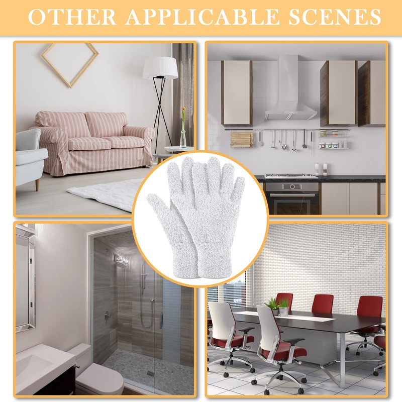 4 pares de guantes de microfibra lavables y reutilizables, guantes