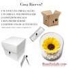 Premium-rose.com Round Box with Stabilized Sunflower and Carrara Marble Unique