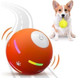 PetDroid Interactive Dog Toys Dog Ball,[2025 Newly Upgraded] Durable Motion Activated Automatic Rolling Ball Toys for/Small/Medium/Large Dogs,USB Rechargeable (Orange)