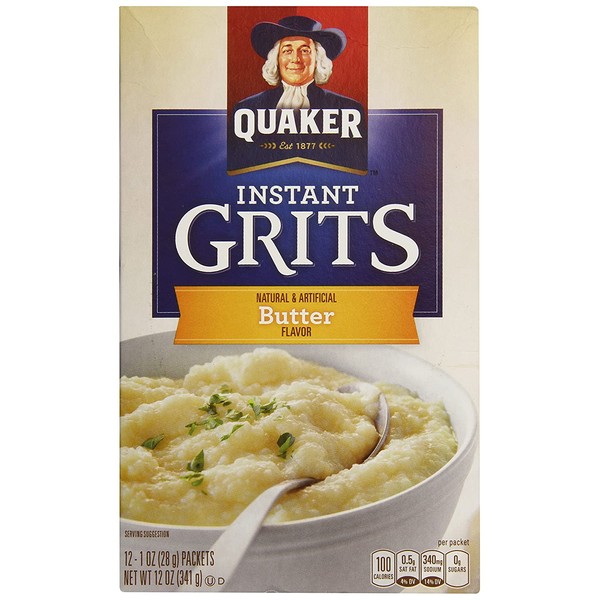 Quaker Instant Grits, Butter, 12 Ounce