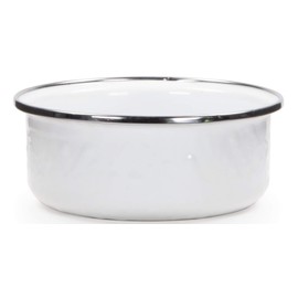 Golden Rabbit Enamelware - White on White Texture Pattern - 14 Ounce Soup Bowl