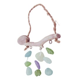 Driftwood Branch with Sea Glass Christmas Ornament, Nautical Theme, Holiday Decor, 4.5 Inches