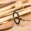 SHINYSO 2mm Black Tungsten Carbide Ring Dome Polished Wedding Band