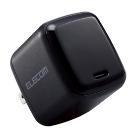Elecom ACDC-PD8565BK Charger, Laptop, PC, 65W, USB PD Compatible, Small, Type-C 1 Port, Supports PPS, GaN II, PSE Certified, Black