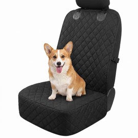 DigShambala Waterproof Front Car Seat Cover for Dogs, Pet Seat Protector with Non Slip Backing, Quilted Oxford Fabric Cover for Car Seat Protection Travel and Daily Use