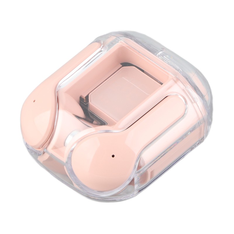 Wireless Bluetooth Earphones Noise Reduction Headphone Digital Display Rechargeable Pink