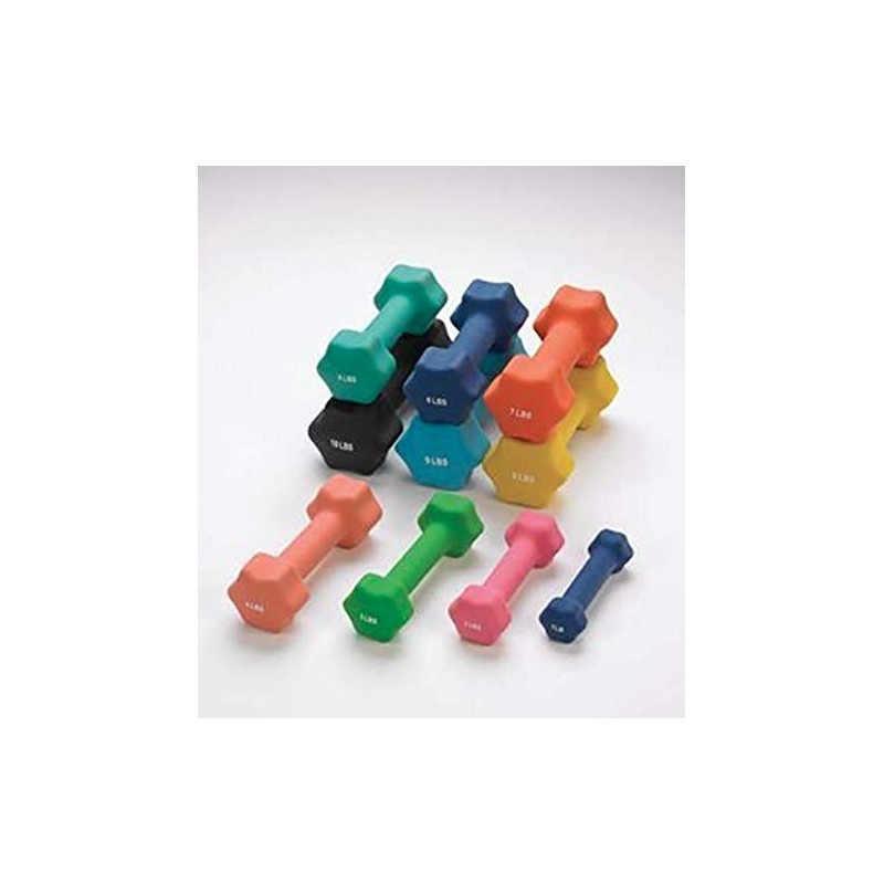 Sammons Preston Individual Neoprene Dumbbells, 2 LB, High-Quality, Easy-to-Grip, &