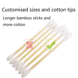 1000pcs Precision Tip Cotton Swabs for Makeup, Bamboo Sticks and Double Pointed