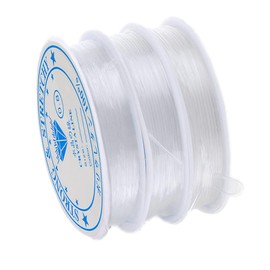 Elastic String for Jewelry Making Clear/Black Elastic Cord Stretchy Bracelets String 3Rolls 0.8mm Beading Wire Bracelet Stretchy Cord DIY Craft Wire for Seed Beads Pony Beads 8m/Roll (0.8mm Clear)