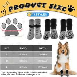 SilTriangle 12 Pcs Dog Socks for Hardwood Floors Non-Slip Dog Socks Shoes Prevent Licking Paws Double-Sided Paw Protection Warm Outdoor Indoor to Prevent Slipping and Licking(Large Size)