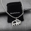 Wchama Bison Necklace for Men Women Gift Stainless Steel Pendant