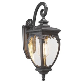 Starcurin Modern Exterior Wall Light Fixtures, Outdoor Wall Mount Lights with Seeded Glass for House Porch Lights, Matte Black Outdoor Sconces for Halway Patio Porch Entryway Garden, Small