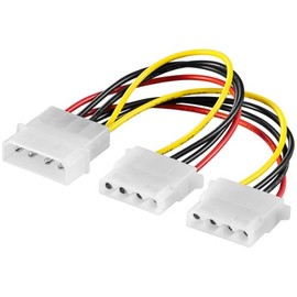 Set of Internal Y Cable 5.25 Male to 2x Socket 0.15 m Set of 3