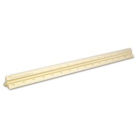 Alumicolor Aluminum Engineer Metric Solid Drafting Scale, 30CM, Gold