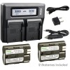 Kastar BP-511 Battery or Dual LCD Charger for Canon Optura