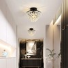 YYJLX Modern Small Crystal Ceiling Light Fixture Mini Black Semi