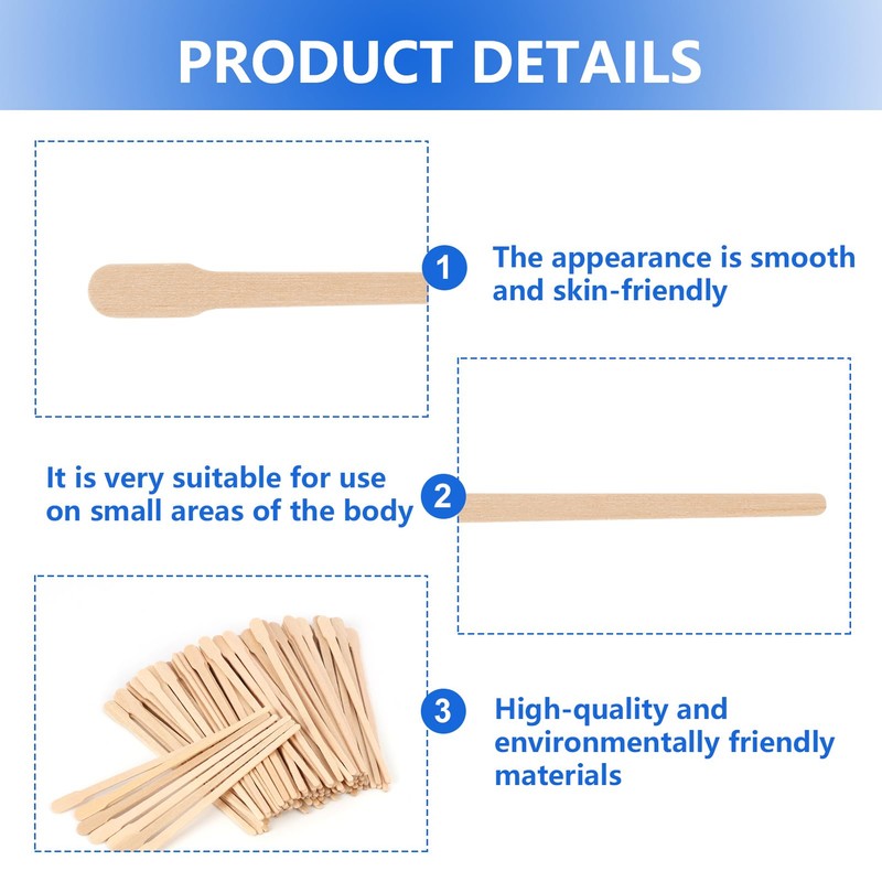 200 Stück Augenbrauen Holzspatel für Haarentfernung, Haarentfernung Holzstäbchen,Waxing Stick, Präzise